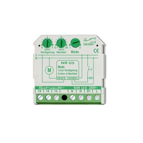 Schalk Nachlaufrelais UP mit NR U3 230V AC Einschaltverzögerung, Installationstechnik für Reiheneinbau